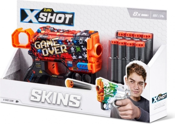 X-Shot Skins Menace – pistool voor foam pijltjes, design B (8 pijltjes)