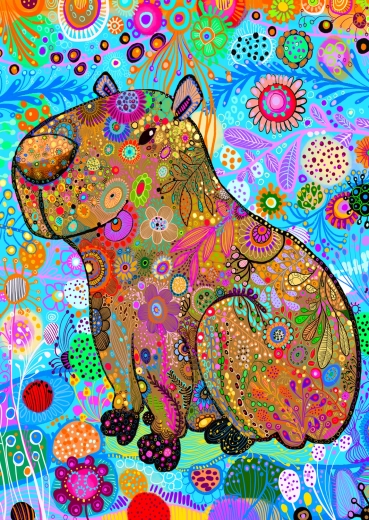 Enjoy puzzel met patroonkapibara 1000 stukjes
