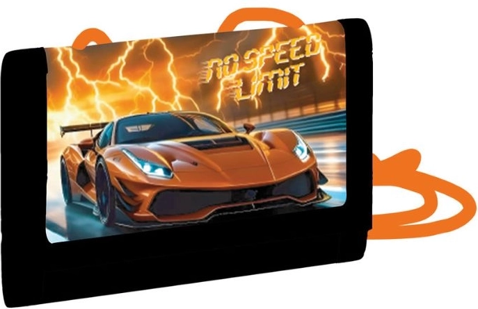 Kinder portemonnee van textiel met auto‑motief voor om de nek