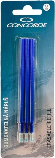 Vullingen voor uitwisbare pen CONCORDE, blauw, 0,5 mm, 3 stuks