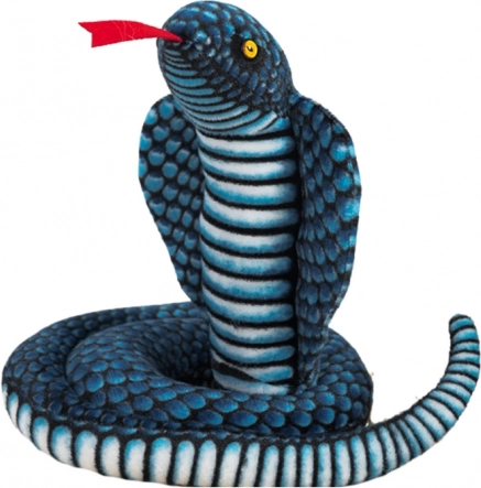 Pluchen slang koningscobra blauw 100 cm