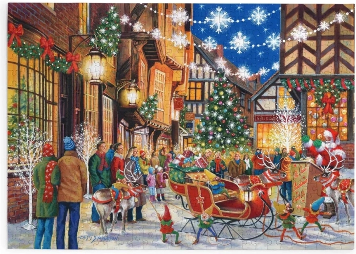 Puzzel Aankomst van de Kerstman met 500 extra grote puzzelstukken