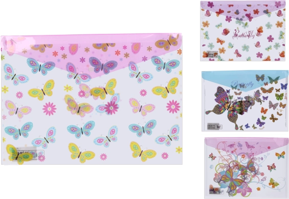 Map met drukknoop 35,8 × 26 cm – motief Vlinder