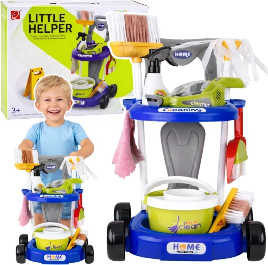 Interactieve schoonmaaktrolley voor kinderen met stofzuiger en 20 accessoires