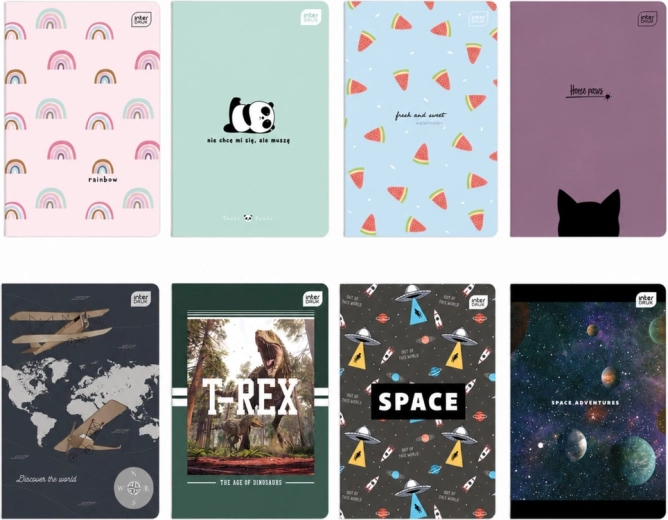 Schoolschrift A5 – drie lijnen, 32 vellen, mix motieven Interdruk - 1 stuk