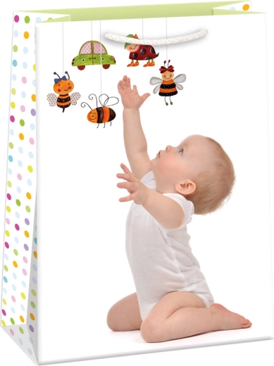 Glanzende cadeautas van papier baby 35 × 48 cm - 1 stuk