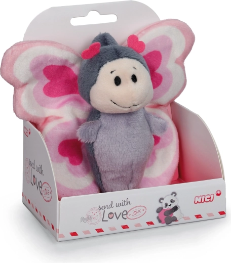 Nici pluchen vlindertje Love in geschenkdoos 10 cm