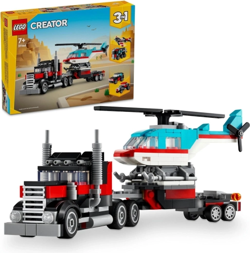 LEGO Creator vrachtwagen met laadbak en helikopter