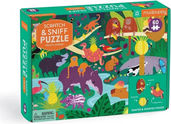 Mudpuppy geurig puzzel Fruitjungle, 60 stukjes