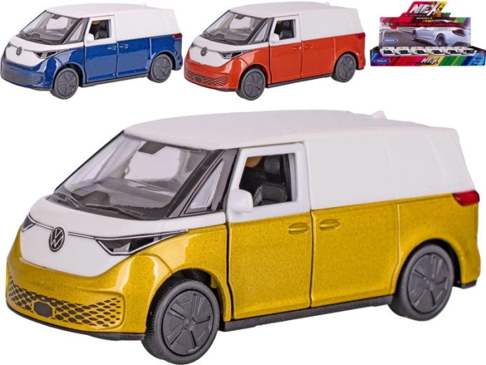 Metalen modelbestelwagen Welly Volkswagen ID. Buzz Cargo met terugtrekmotor 11,5 cm