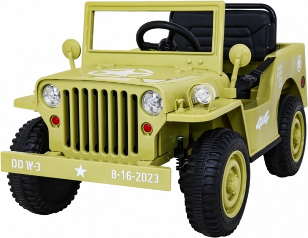 retro militair kinderauto 4x4, beige, 12v
