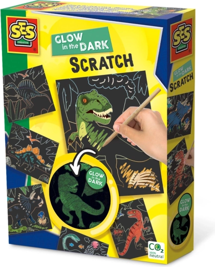 Krasplaatjes dinosaurussen glow-in-the-dark