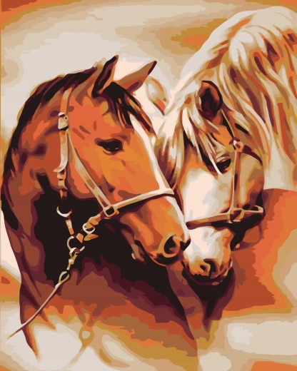 Norimpex Schilderen op nummer Portret van knuffelende paarden 40 × 50 cm
