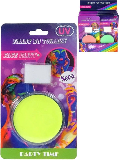 Gezichtsschmink voor kinderen klassiek/UV neon 12 kleuren - 1 set