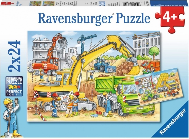 RAVENSBURGER Puzzel Werkzaamheden op de bouwplaats 2x24 stukjes