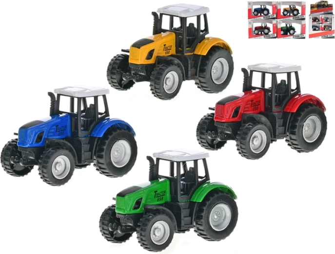 Metalen tractor 8 cm met pull-back aandrijving