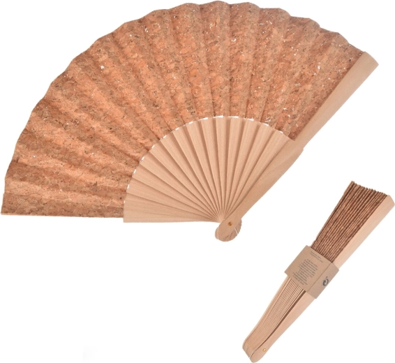 Waaier van kurk en hout 23 cm