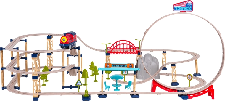Mega bouwset treinbaan 146 delen met accessoires