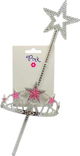 Haarband met kroon en toverstaf Ster
