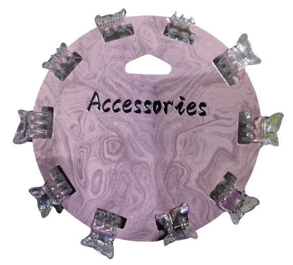 Pink mini haarklem vlinder holografisch - 1 stuk