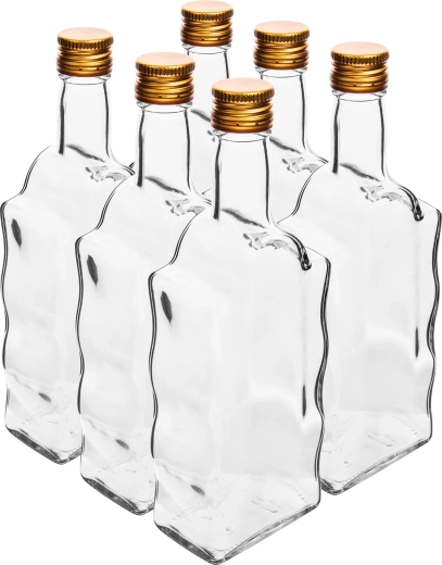 Glazen fles MONASTER 500 ml met schroefdop, set van 6 stuks