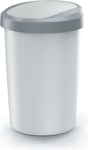 Vuilnisbak met deksel Compacta R Flap 40 l, asgrijs/lichtgrijs