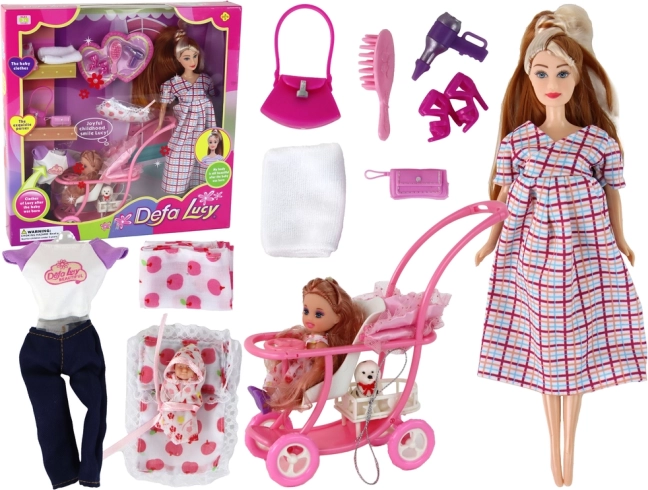 Pop Lucy Zwanger met Baby en Kinderwagen