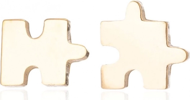 Vergulde stalen oorbellen Puzzle