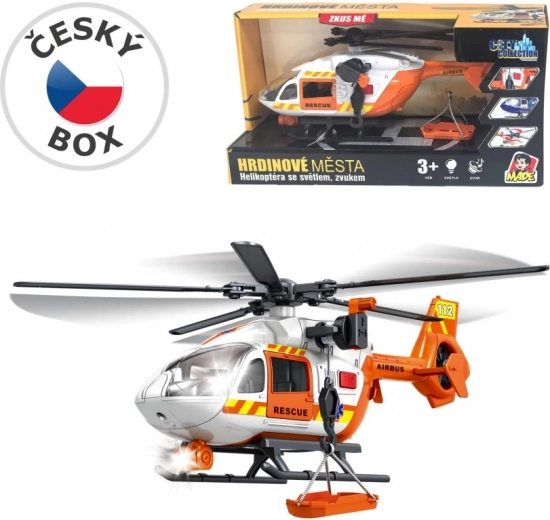 reddingshelikopter met lier en lichteffecten