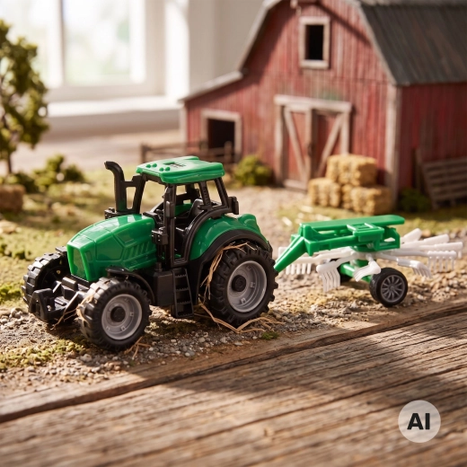 Woopie landbouwtractor met hark