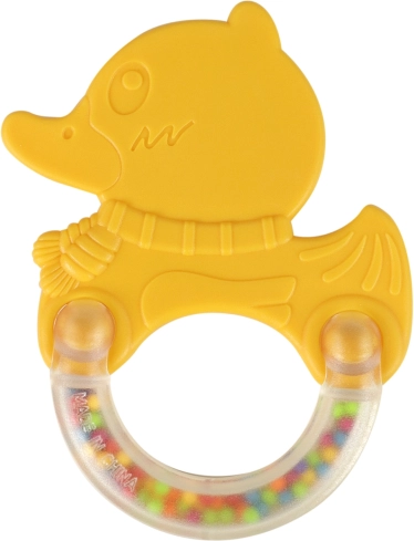 Rammelaar en bijtring in de vorm van een eend