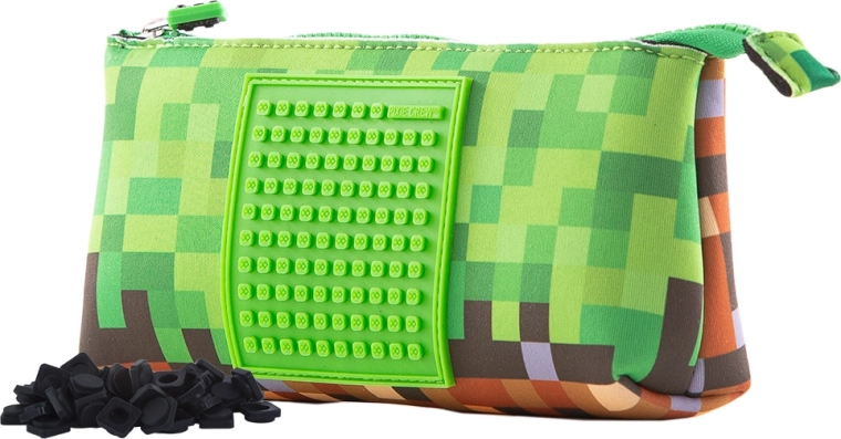 Pixie Crew groot groen-bruin etui met klein paneel