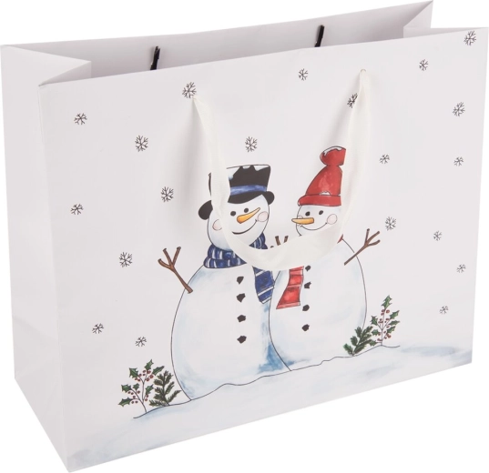 Cadeaupapieren tas sneeuwpop 32 × 12 × 26 cm