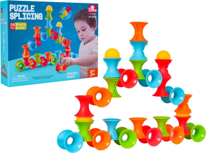 Behendigheidsbouwset kleurrijke rolletjes met balletjes