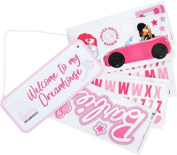 Barbie metalen bord met stickers