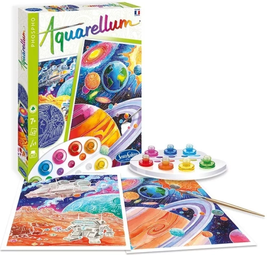 Sentosphere aquarellen die oplichten in het donker – ruimte
