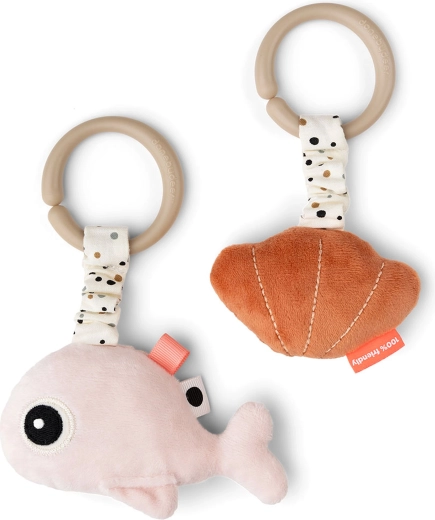 Done by Deer hangende activiteitenknuffels Wally roze - 2 stuks