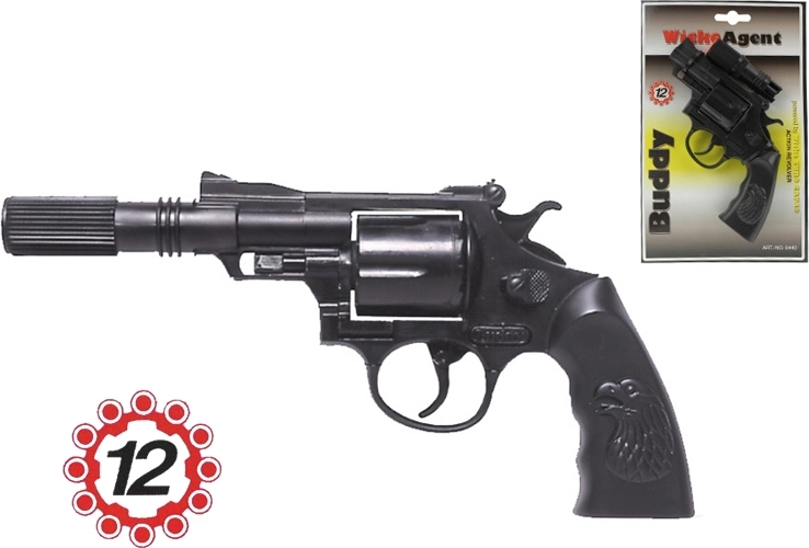 Capsulpistool met demper 23 cm, 8 schoten
