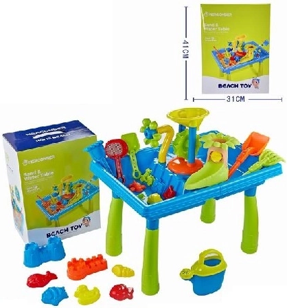 Tafel voor zand en water met accessoires, 38 stuks