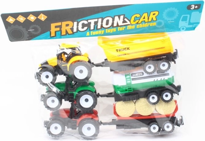 Tractor met aanhanger – set van 3 stuks in een zakje