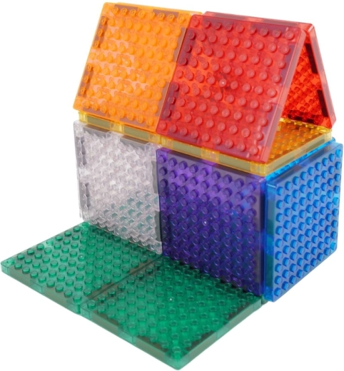 Cleverclixx magnetische bouwset Brick Tiles pack intense 16 stuks