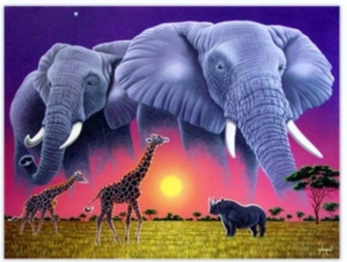 Norimpex schilderen op nummer Olifanten 40 × 50 cm