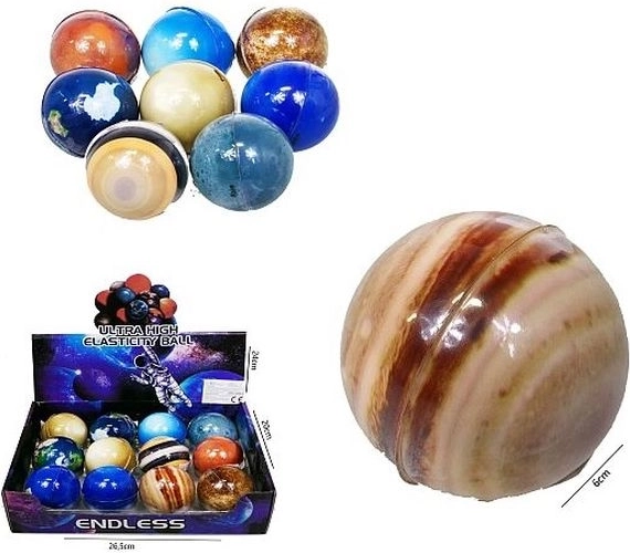 Super stuiterbal Planeten 6 cm