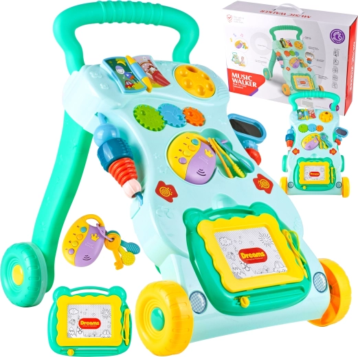 Loopwagen met tafeltje en sleutels – groen