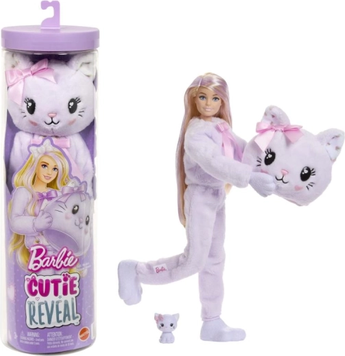 Barbie Cutie Reveal paars katje – zoete strik