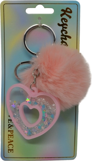 Roze hartvormige sleutelhanger