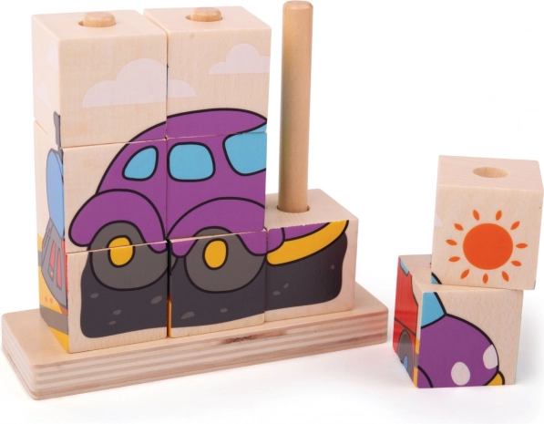 Houten puzzel Bigjigs Baby Vervoersmiddelen