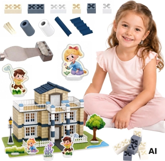 Woopie bouwset van bakstenen – villa Dream House 311 onderdelen
