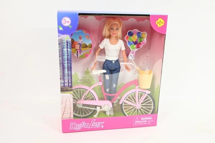 Pop 29 cm met fiets en mandje