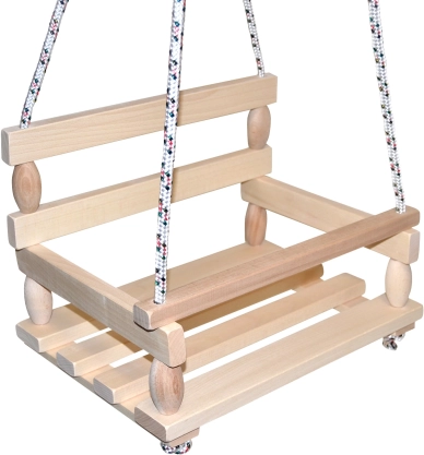 Natuurlijke houten schommel voor kinderen